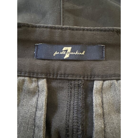 7 for all mankind LUXE PERFORMANCE  TAPERED CHINO IN BLACK flat front size 30 - Picture 4 of 5